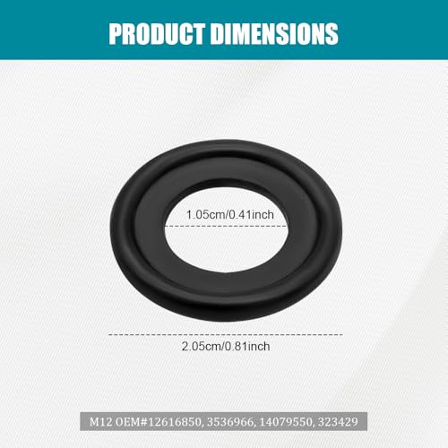 Image of deemars 10PCS M12 Oil Drain Plug Gasket, Rubber Crush Washer Seals Replace OEM#12616850 3536966, Engine Oil Pan Drain Plug Seal Compatible with Most Vehicles