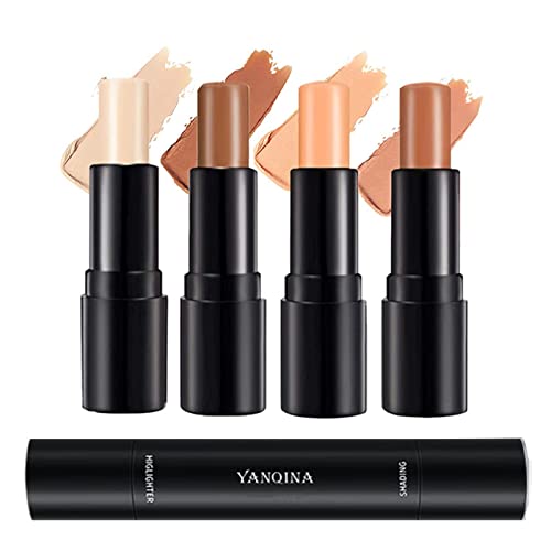 NEW GENERATION Dual-Ended Face Shapping Stick, Cream Contour Stick, Concealer and Bronzer Stick Moisturizing Long lasting (01&03)