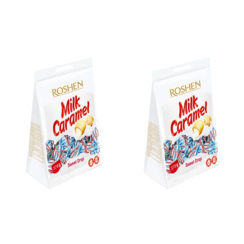 Roshen Caramel Candy Sweet Drop with Milky Filling, Delicious, Flavorful Sweets 378gr/13.33oz Pack of 2