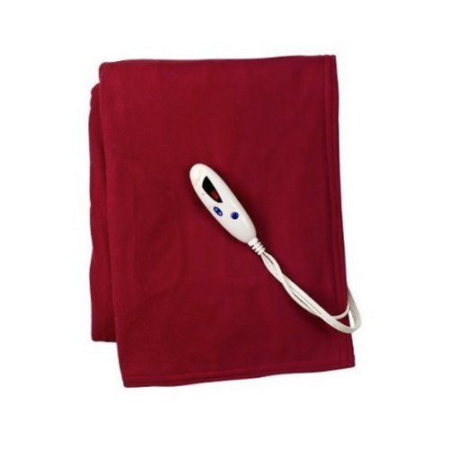 Biddeford 13050 heated electric throw blanket, garnet.