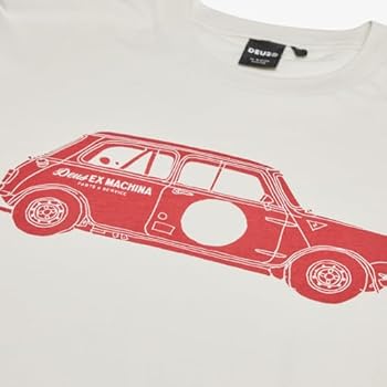 Deus Ex Machina T-shirt z nadrukiem samochodowym biała mini