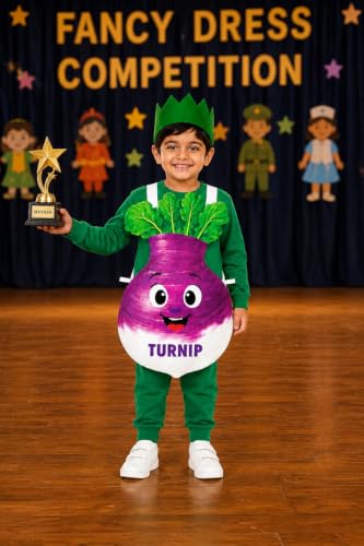 Image of Raj Costume Kids Fruit & Vegetable Fancy Dress Costume | Soft Felt Fruit and Vegetable Cutout Costume for Boys & Girls | School Annual Function