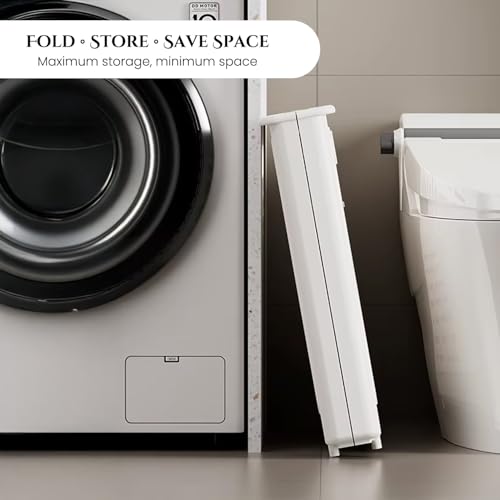 Panier à linge pliable gain de place avec roulettes intégrées 44L - 8