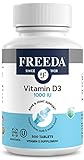 FREEDA Vitamin D3-1000 IU - Pure High Potency Kosher Supplement Tablets - Bone and Muscle Health, Calcium Absorption, Immune Support for Men and Women* - 500 Count