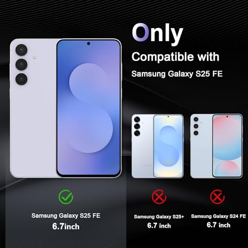 Image of Case for Samsung Galaxy S25 FE 5G, Military Grade Drop Protection Clear Phone Case, Yellowing Resistant, Anti-Scratch Hard PC Back, Shockproof Hard Ultra-Thin Protective Cover, Transparent