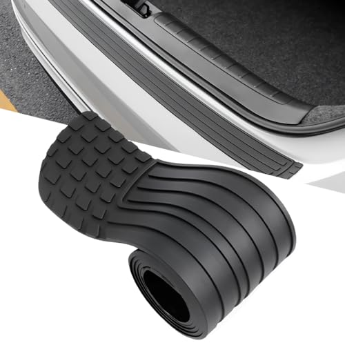 Image of STHIRA Car Rear Bumper Protector 41 x 3.4 Inch Trimmable Anti-Scratch Rubber Guard, Universal Non-Slip Strip for SUV Sedan Hatchback, Durable Scratch-Resistant Black Rear Bumper Cover