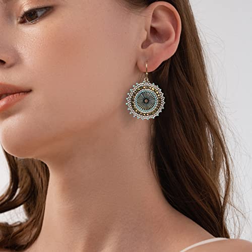 Colorful Bead Earrings For Women Summer Beach Handmade Bead Earrings Bohemia Hoop Dangle Earring For women3