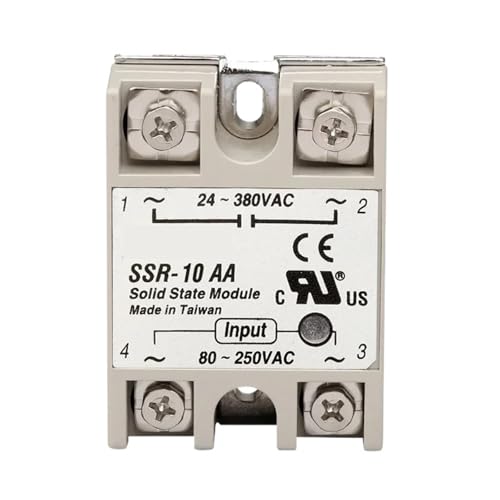 Relais statique monophasé SSR-10AA boîtier blanc anti arc électrique