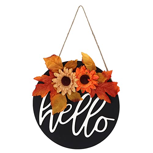 Liyong Cartel De Bienvenida para Puerta De Entrada, Señal De Bienvenida De Ceremony Sense Coronas De Bienvenida Puerta De Entrada para Restaurantes para Puerta De Entrada(Girasol de Hoja de Arce) Cover