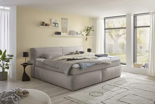 Boxspringbett Sandon 180x200 in Stone – Duo-Wendematratze H3/H4 mit 7-Zonen-Tonnentaschenfederkern, 6 cm Topper & komfortabler Liegehöhe 70 cm Boxspringbett Sandon 180x200 in Stone – Duo-Wendematratze H3/H4 mit 7-Zonen-Tonnentaschenfederkern, 6 cm Topper & komfortabler Liegehöhe 70 cm