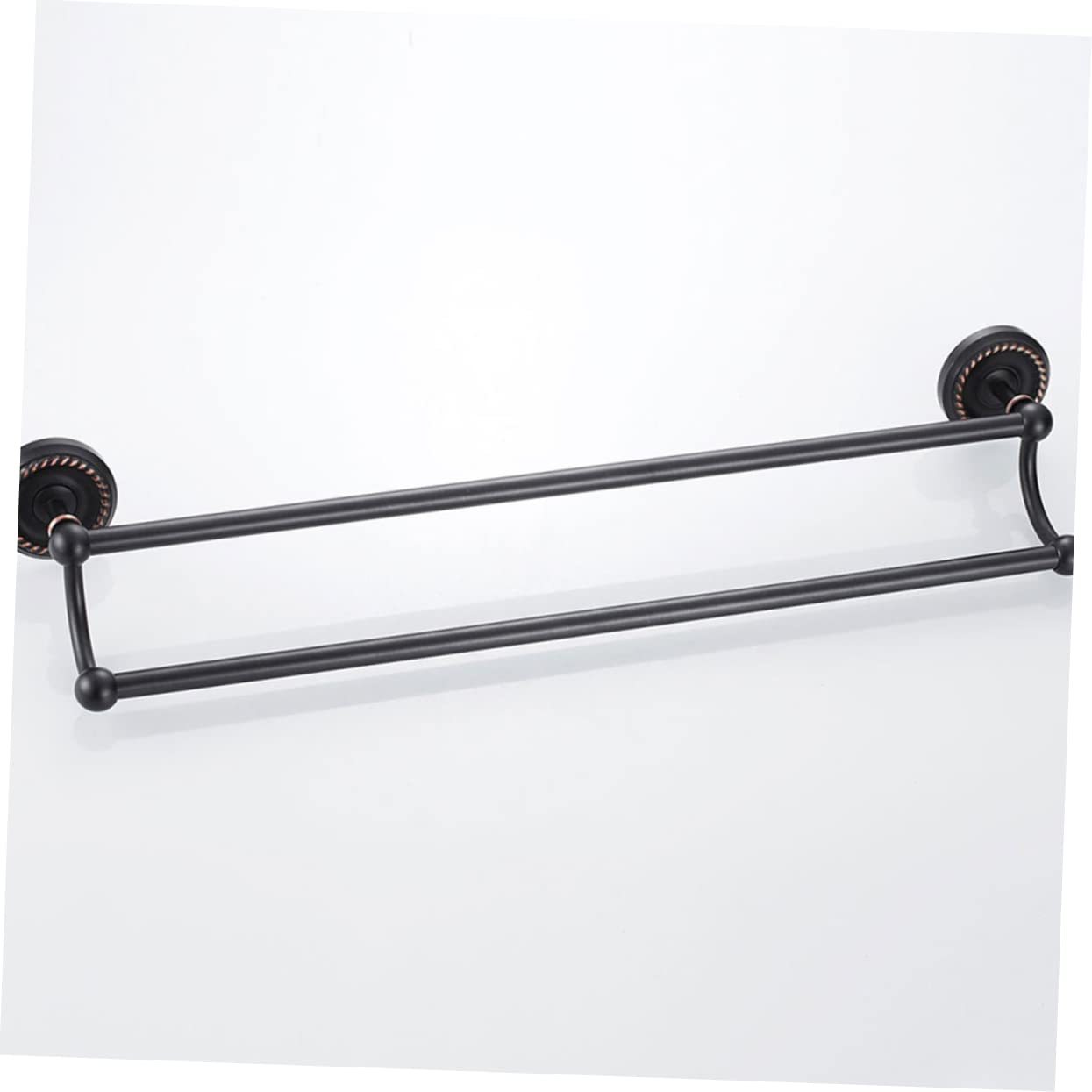 Cabilock Toallero De Baño De Diseño Moderno Toallero Doble De Pared Hecho De Latón Negro Soporte para Toallas Doble Barra para Toallas para Cocina y Baño