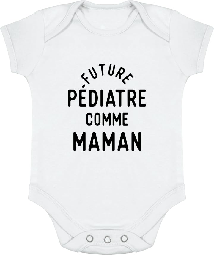 Body bébé Future pédiatre comme Maman en coton bio imprimé en France