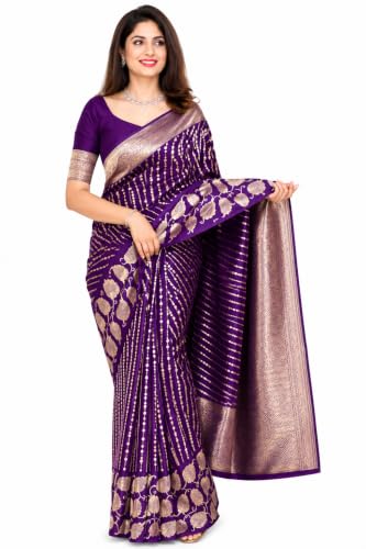 Banarasi Cotton Saree for Women with Rich Zari Weaving and Blouse Piece – Festive & Wedding Wear