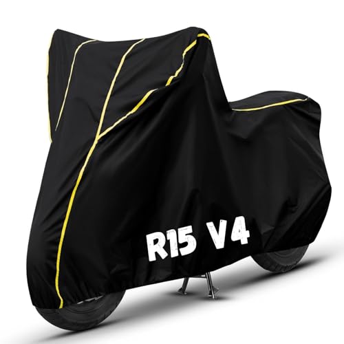 Image of Bike Cover for R15 V4 100% Waterproof, Dustproof & Scratch Resistant| Fully Bottom Elastic UV Resistant Heavy Duty Body Cover | All Weather Outdoor Use