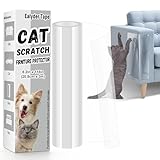 Ealyder Tape 118" x 8.2" Door Protector from Cat Scratching, Clear Anti Dog Scratching Furniture Protector, Single Side Adhesive for Pets – with 30 Twist Pins, No-Residue