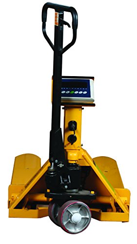 Wesco Industrial Products 272938 Scale Pallet Truck with Handle, Moldon Polyurethane Wheels, 5000 lb. Load Capacity, 62-1/2" Length x 22-1/2" Width x 48-1/4" Height