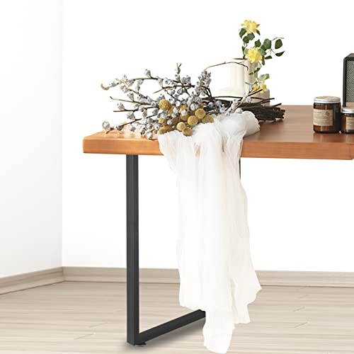 Image of Metal Table Legs Desk Legs, Heavy Duty Square Tube Iron DIY Furniture for Dining Table, Coffee Computer Desk, Workbench, Meeting Room 28 inchH x 17.7 inchW(28 /'', Rectangle 4x2cm), T-01