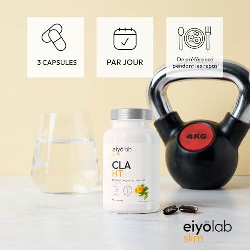 CLA HT | Bruleur 100% Naturel | Action Ciblée sur la Graisse Abdominale | 3000mg par Portion | 80% d’Acide Linoléique Conjugué | 90 Capsules pour Homme et Femme | Made in France | Eiyolab – Image 5