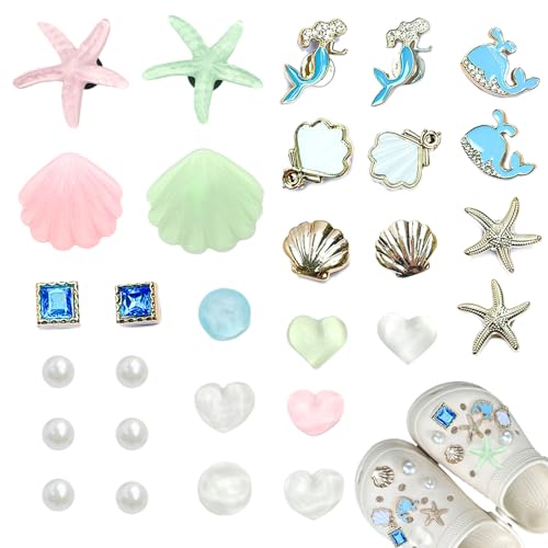 BSITSSS 29 Piezas Adornos para Zapatos, Tema Marino Pins para Crocs, Adornos Pines para Crocs Charms Verano Regalos de Niños Fiesta Cumpleaños