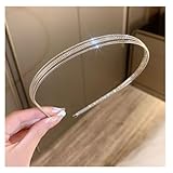 Deghew Multi Layers Metal Headbands for Women Silver Headband Fashion Thin Layered Silver Hairbands Hair Accessories for Girl (silvery, one size)
