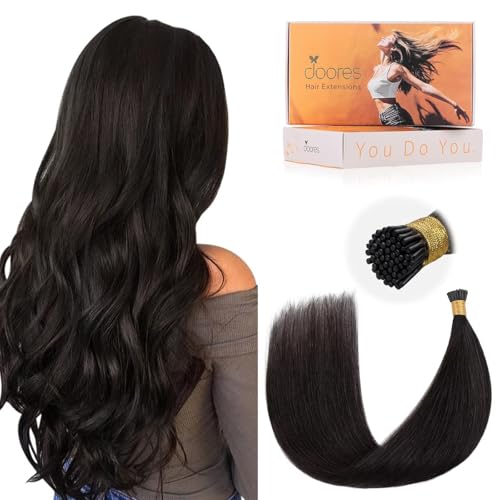 DOORES I Tip Hair Extensions, Dark Brown 50g/50s 18 Inch,