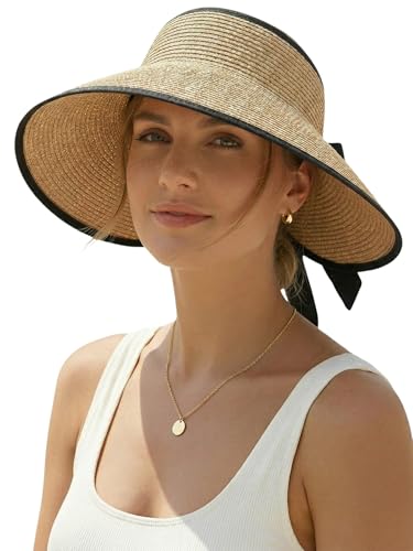 Sombrero visera para mujer con ala ancha y protección UV miniatura 1
