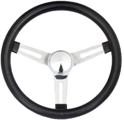 Grant 8546 Classic Series 13.5 Inch Black 3-Slotted Chrome Spokes Steering Wheel thumb #1