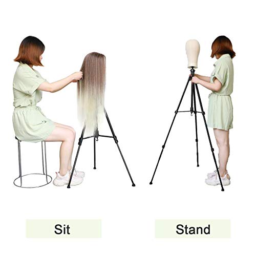 image for Dansee Wig Stand Tripod, Metal Mannequin Head Stand Adjustable 24