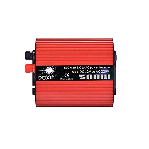 500W/1000W Reiner Sinus-Wechselrichter 12V, PKW-Spannungswandlerstecker Kompatibel mit Zigarettenanzünder, USB-Sicherheit
