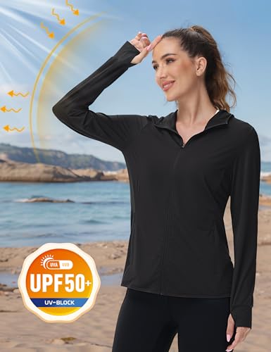 TACVASEN Women's Sun Hoodies Lightweight Jacket for Women Zip Up UPF 50+ UV Shirt Long Sleeves3