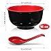 Nodaaiie 10 Pack Miso Soup Bowl Set with Spoons, 16 Oz Unbreakable Melamine Japanese Ramen Bowls, BPA-Free, Dishwasher Safe, for Udon, Pho, Salad, and Cereal