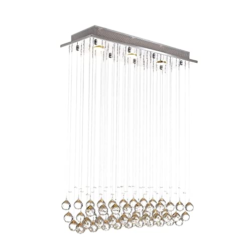 Lustre en cristal de verre LED à 3 suspensions pour un éclairage moderne de salon