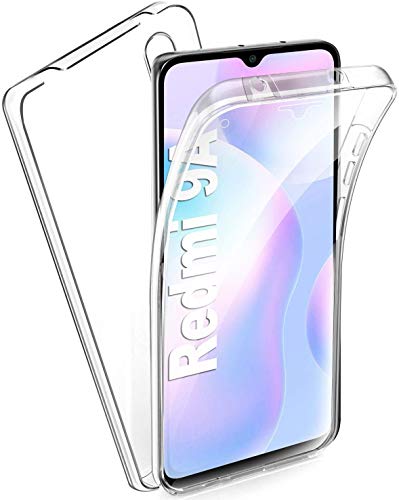 ISOI Funda para Xiaomi Redmi 9A/Redmi 9AT, 360 Grados Protección Diseñada, Transparente Ultrafino Silicona TPU Frente y PC Back Carcasa Belleza Original Funda de Doble Protección - Transparente Cover