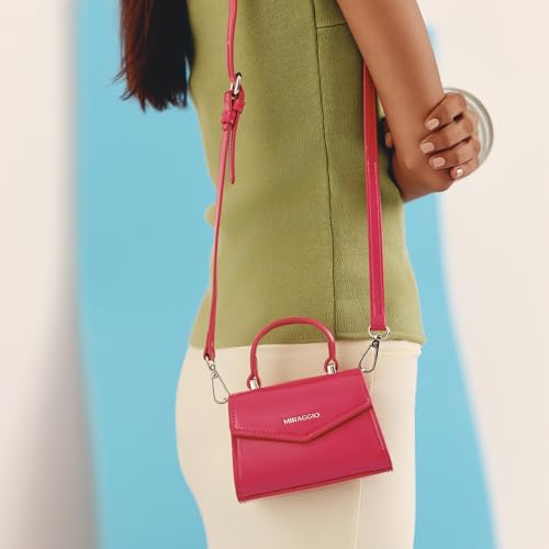Image of Miraggio Roxie Top Handle Mini Sling Bag With Adjustable & Detachable Crossbody Strap | Crossbody Bag For Women Casual Holiday Look | Statement Bags For Women