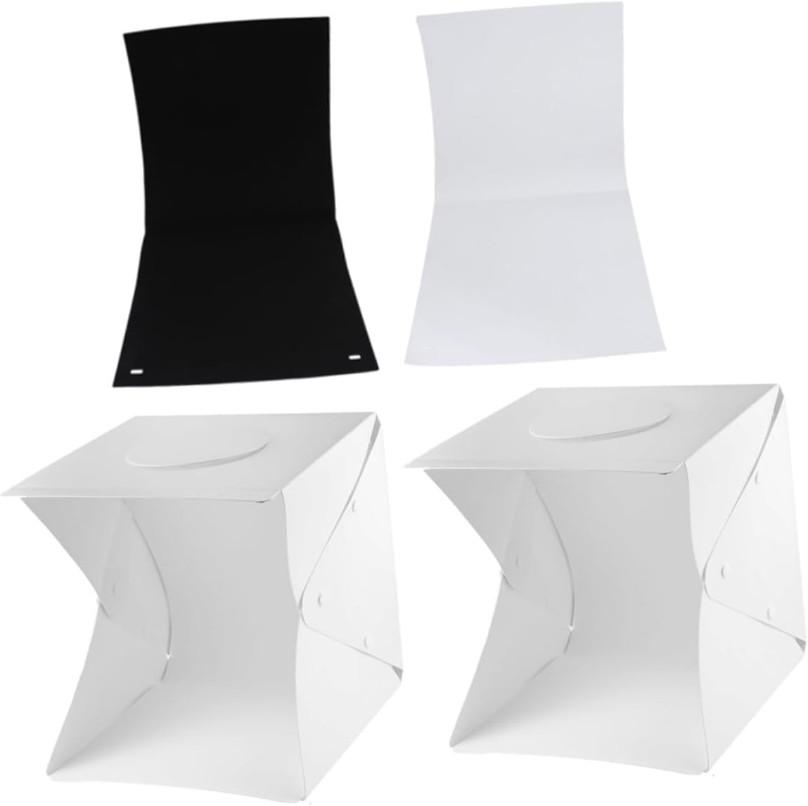 Luxshiny Portable Photography Light Box Tent with 30cm Mini LED Soft Light, Two Color Backdrops (Black White) for Product Photography and Studio Shooting