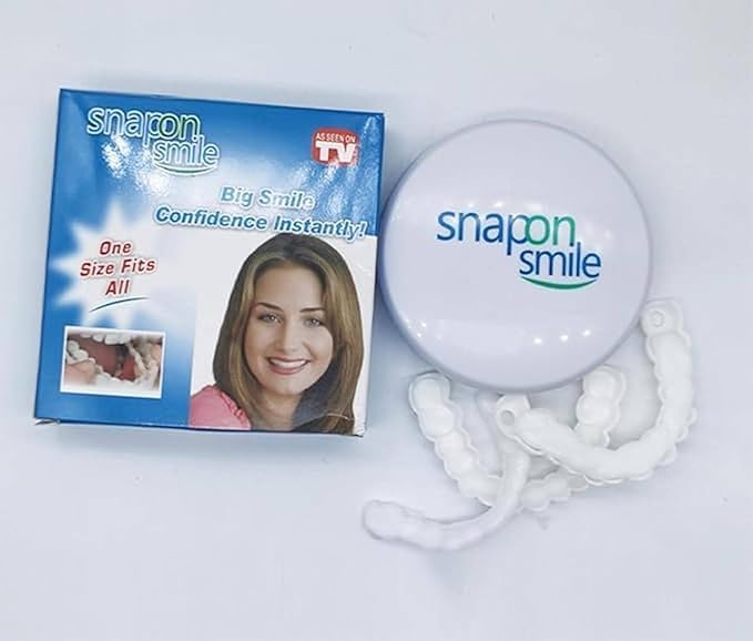 WAZIX Snap-On Smile Instant Teeth Veneers for Natural White Smile Reusable Clip-On Dental Cover for Upper & Lower Teeth Cosmetic Veneer for Men & Women-image-9