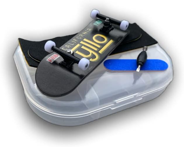 Yllo CA License - Diapasón completo de 5 capas de madera de 3.937 in x 1.299 in con camiones mejorados de 1.260 in, tuercas de bloqueo, ruedas CNC