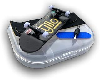 Yllo CA License Complete 5 Ply Wood 100mm x 33mm Fingerboard with Upgraded 32mm Trucks, Lock Nuts, CNC Wheels