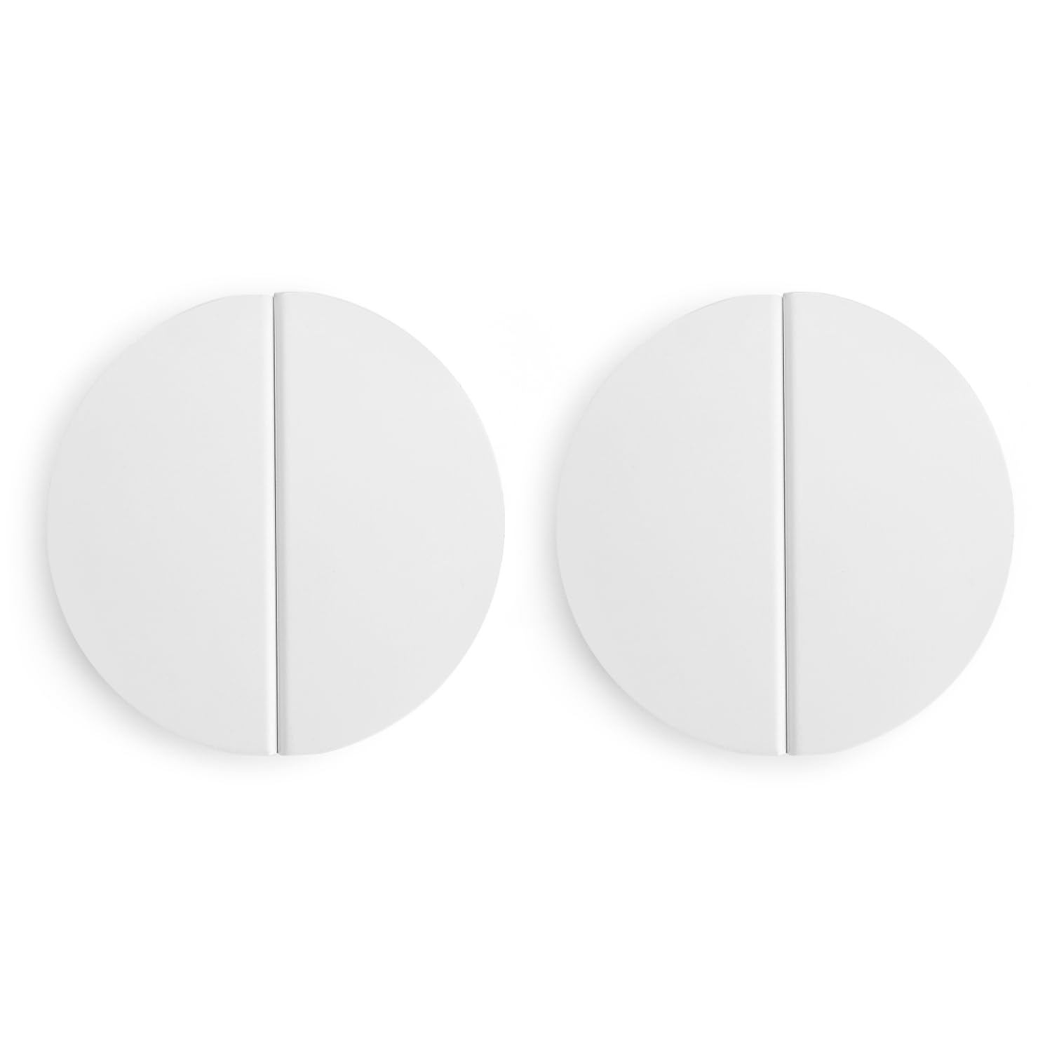 White 2-1/2 inch Drawer Pulls,4 pcs(2 Pairs) Half Moon Cabinet Pull Handles Semicircle Knobs with Screws for Kitchen Cupboard Bedroom Furniture Door