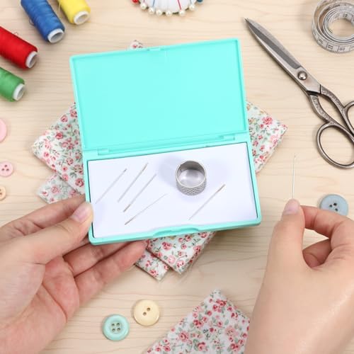 Magnetic Needle Holder, Magnetic Needle Case Rectangle Needles Tin Portable Sewing Needles Box for Pin Holders Organizer (Light Green)