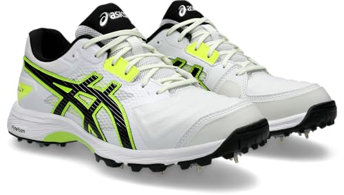 Image of ASICS Men's Gel-Gully 7 Cricket Shoe (White /Safety Yellow)