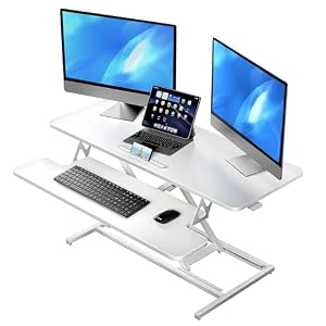 ERGOMAKER Höhenverstellbarer Schreibtischaufsatz 101x40 für Homeoffice&Büro