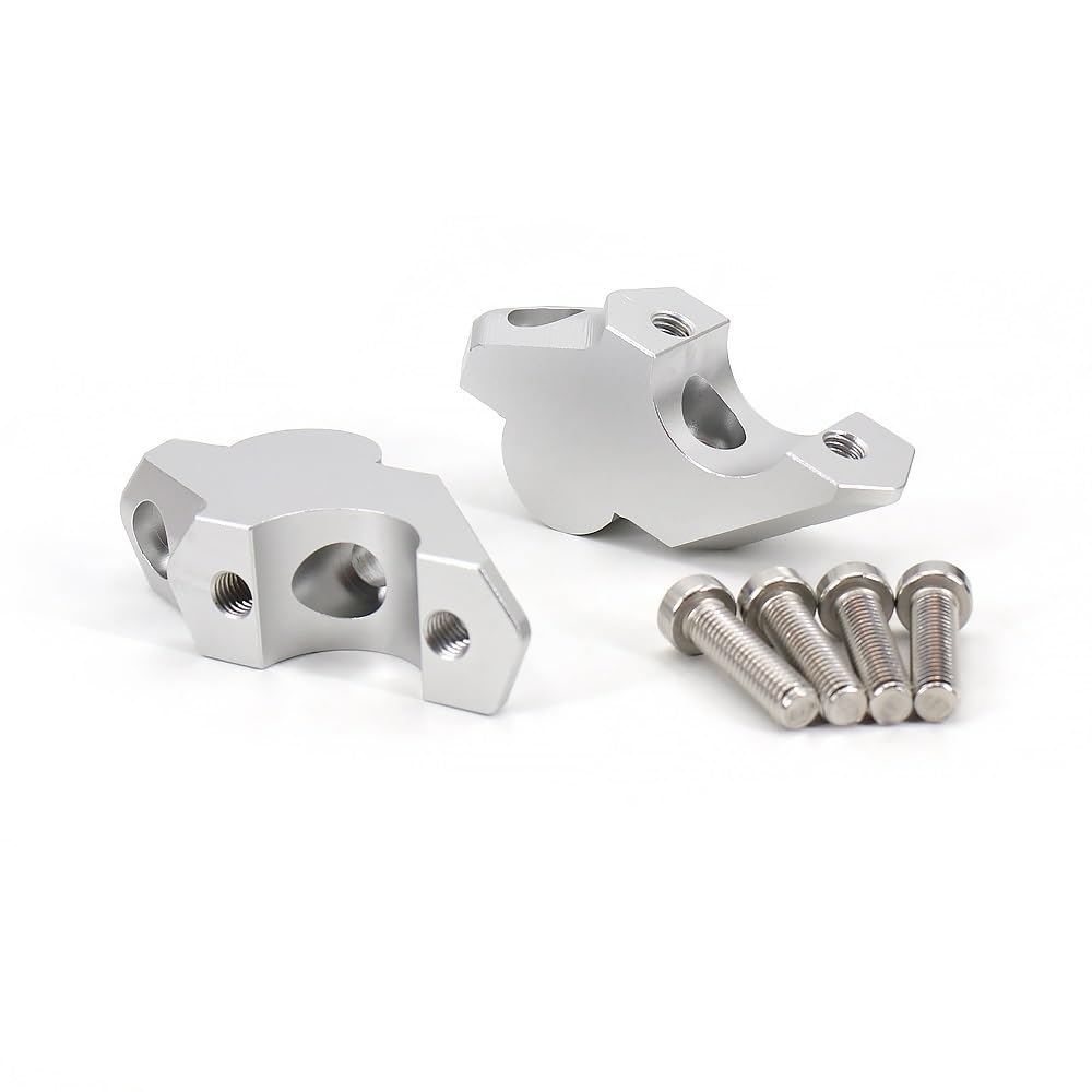 Abrazadera de manillar elevadora CNC en aluminio plateado para moto Voge 900 DSX 8