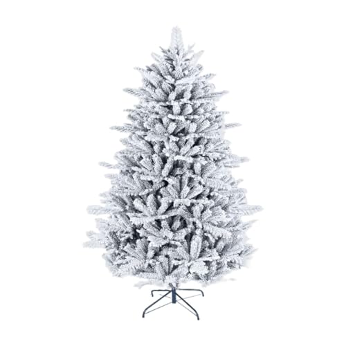 Image of fizzytech 6 Feet Premium PE & PVC Snow Flocked Christmas Tree with 1427 Branch Tips, Sturdy Metal Stand, Easy Assembly, Realistic Pine Design, Perfect Christmas Decoration for Home & Office