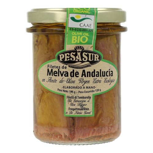 Filetes de melva de Andalucía en tarro de cristal Pesasur, 195 g