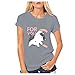 Camisetas de verano para mujer, talla grande, de San Valentín, para mujer, de dibujos animados, parejas, hombres, gatos, adultos, camisetas largas para el día de las mujeres, gris, M