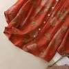gufrina womens light rose floral printed button down shirt with mandarin collar and relaxed fit 34 sleeves