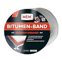 MEM Bitumen-Band, Selbstklebendes Dichtungsband, UV-beständige Schutzfolie, Stärke: 1,5 mm, Maße: 10 cm x 10 m, Farbe: Aluminium