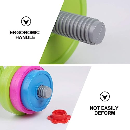 Kids Workout Dumbbell Weights Set - Toddler Toy Gym Equipment for Pretend Play Lifting, Exercise & Fitness - Adjustable Fill with Sand or Water - Image 4