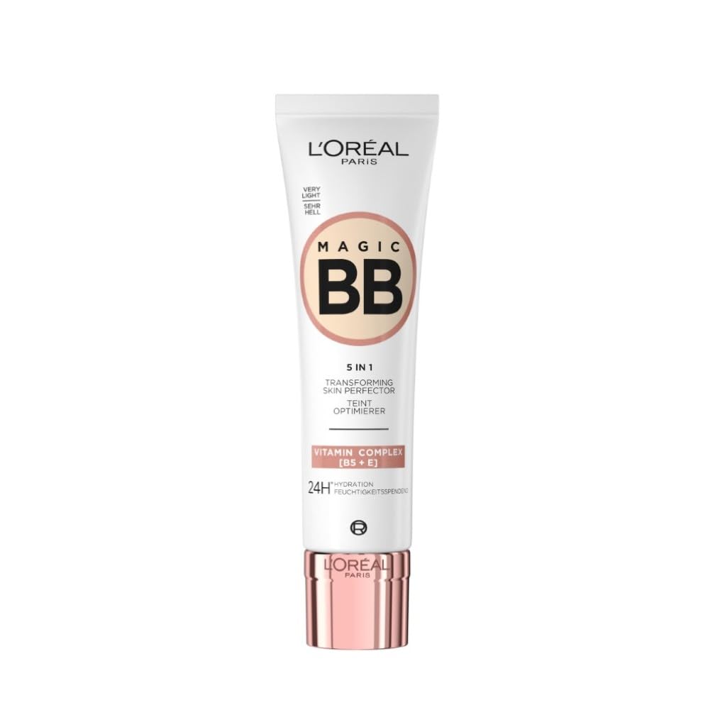 L'Oréal Paris Magic BB Cream with SPF 20, 5-in-1 Skin Tint with Vitamin B5 and Vitamin E, Lightweight Hydrating Formula Adapts to Skin Tone for a Natural Glowy Finish, 30 ml, Shade: 01 Very Light